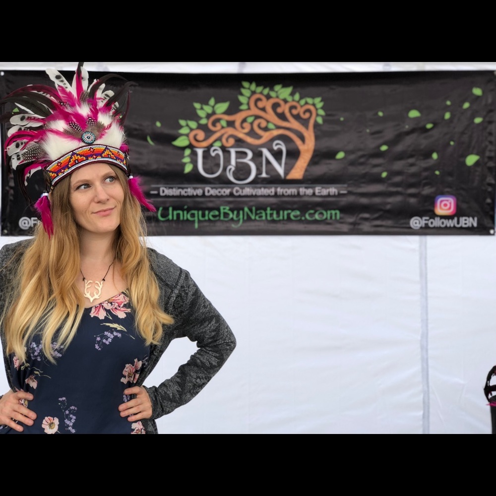 Genuine Feather Large Pink with Bead Headdress